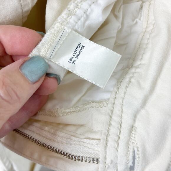 BKE Buckle Shorts High Waist Cotton Spandex Cuffed XS Cream NWT - Picture 6 of 6